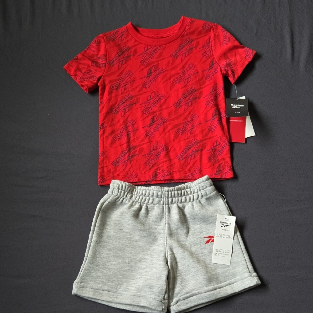 Reebok Toddler Basic Short Set Red & Gray